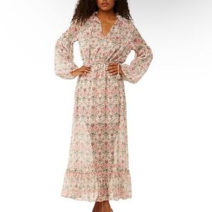 MISA Floral Amata Maxi Dress with Long Sleeves Somerset Stencil Floral Print